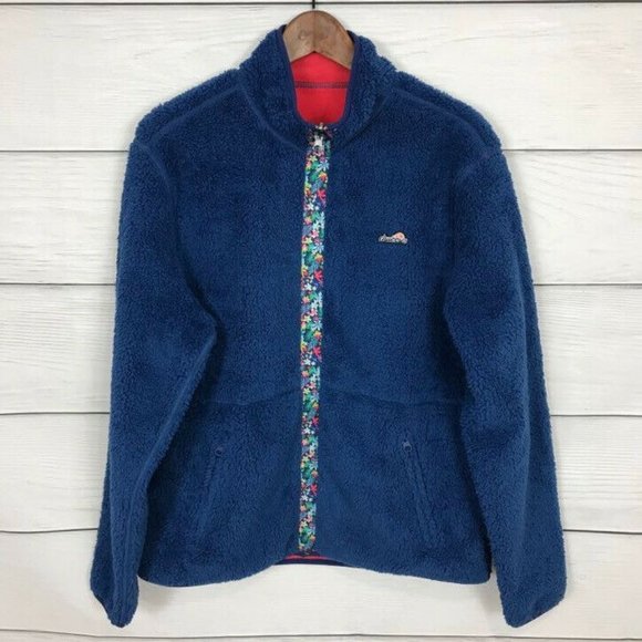 chubbies Other - Chubbies Lightning Strike Reversible Fleece Sherpa Jacket S Small Blue Red Men's